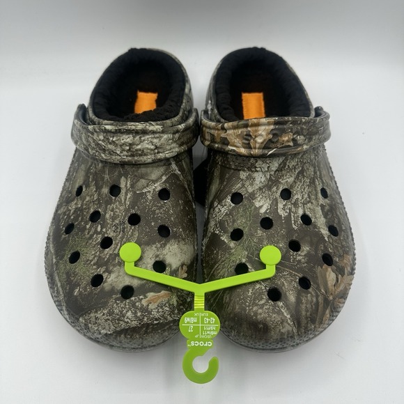 Crocs Realtree APX Classic Clogs Mens 9 Womens 11 Green Camo Lined Slip On Shoes main image 4